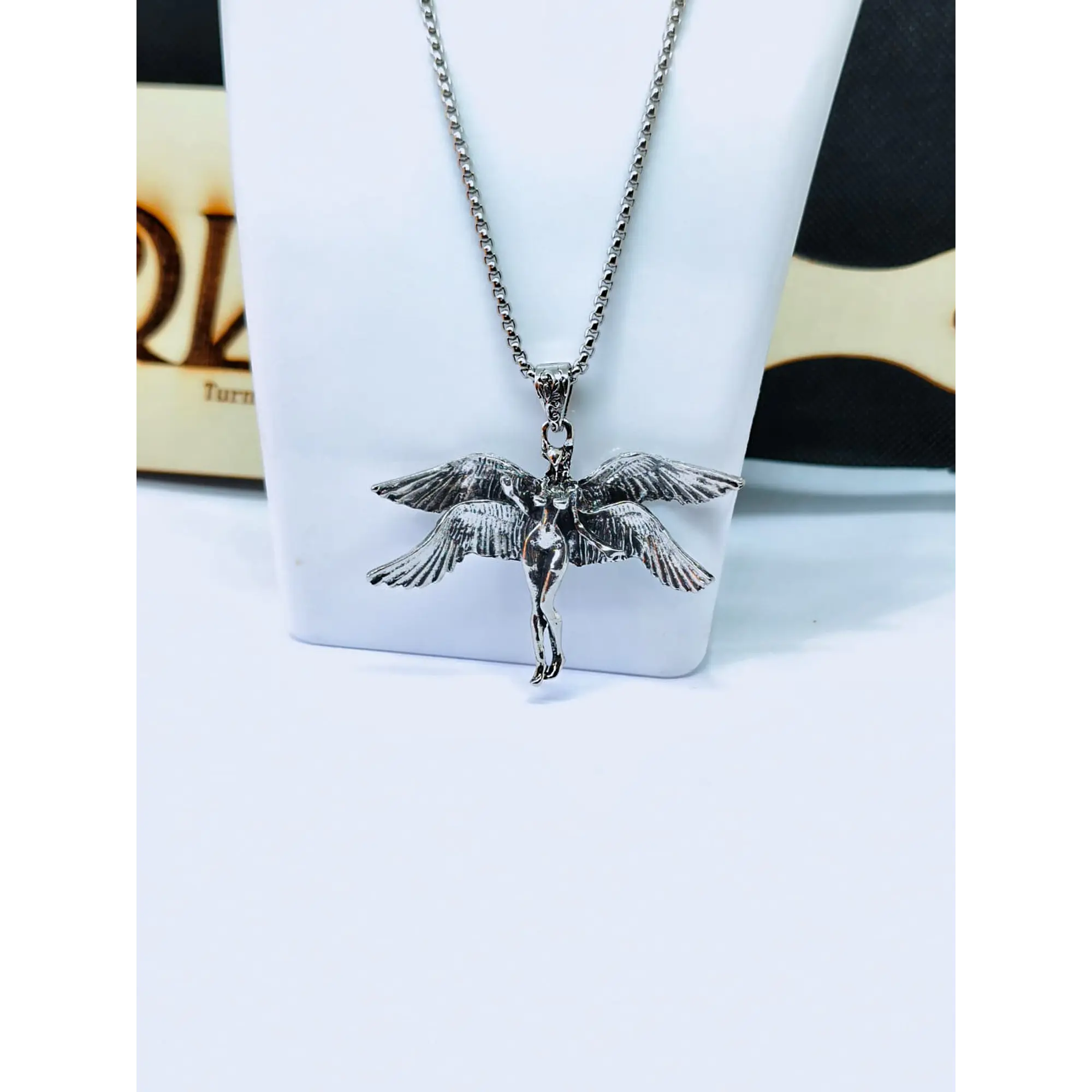 Gothic She Angel stainless steel chain 6