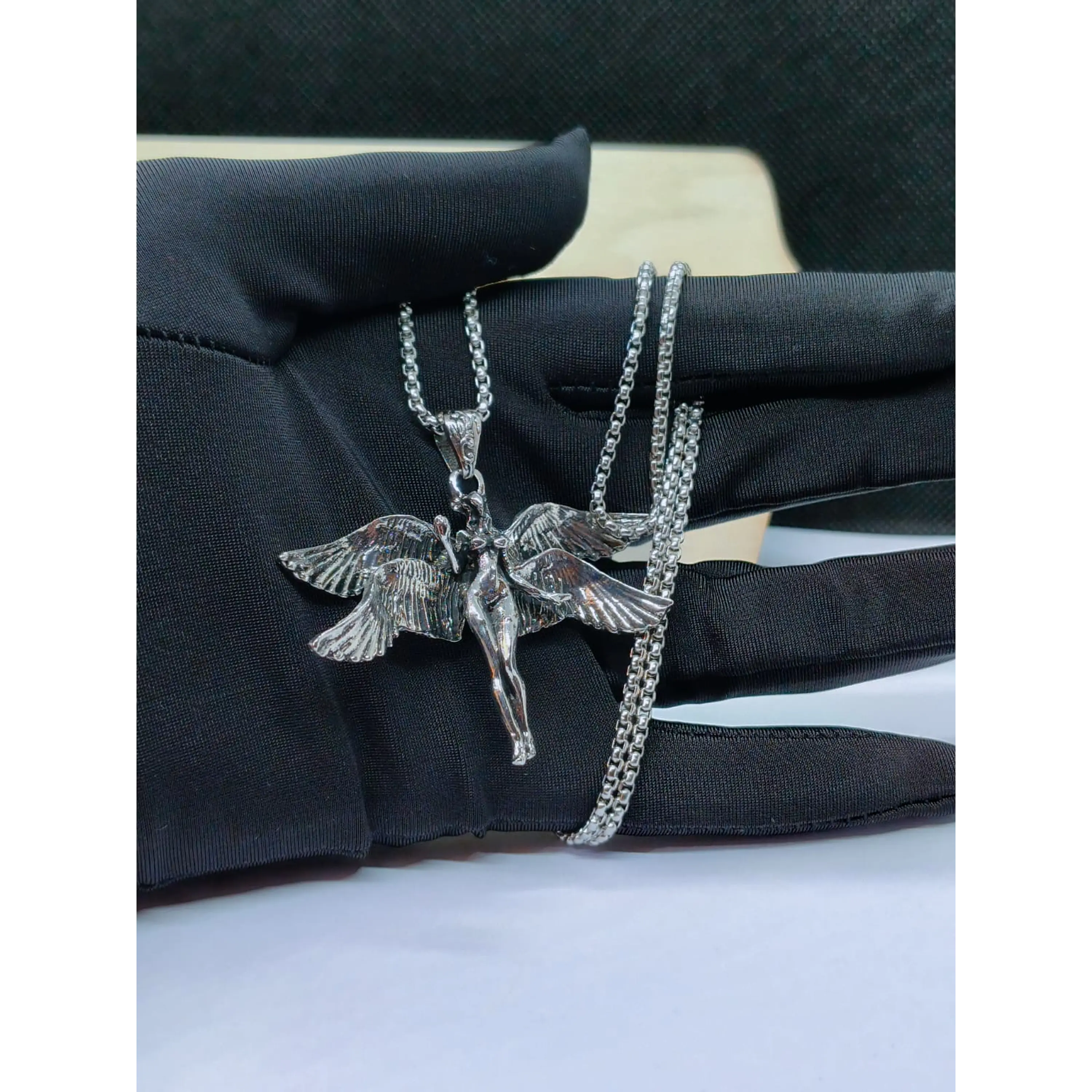 Gothic She Angel stainless steel chain 7