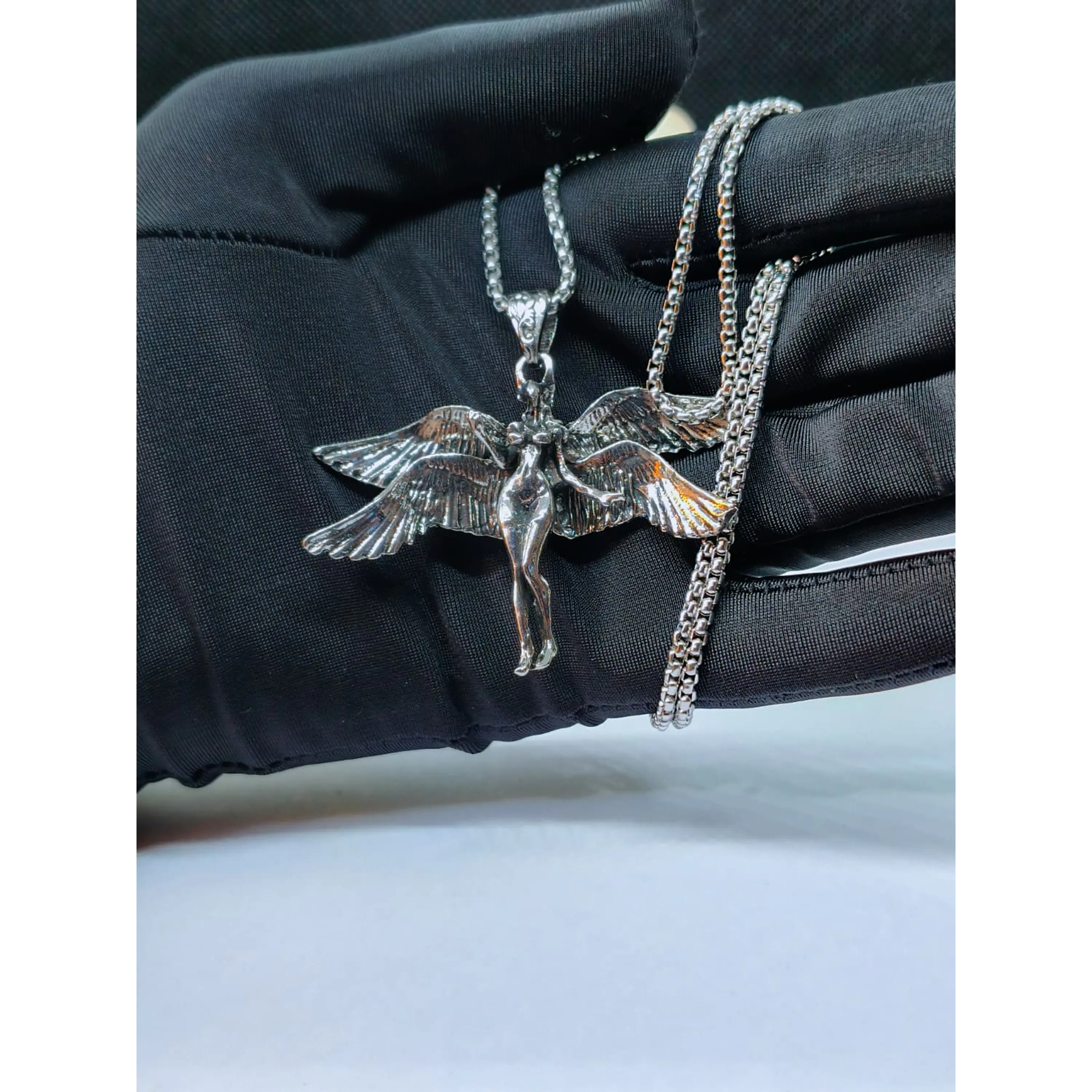 Gothic She Angel stainless steel chain 8