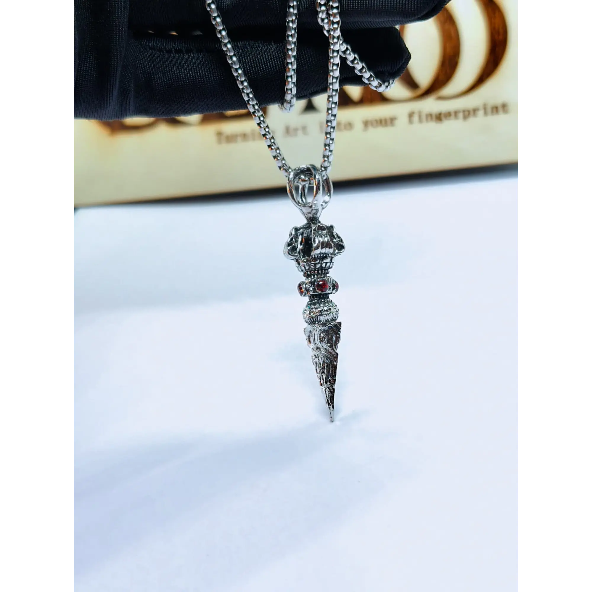 Gothic chain with stainless steel Ruby Crown 5