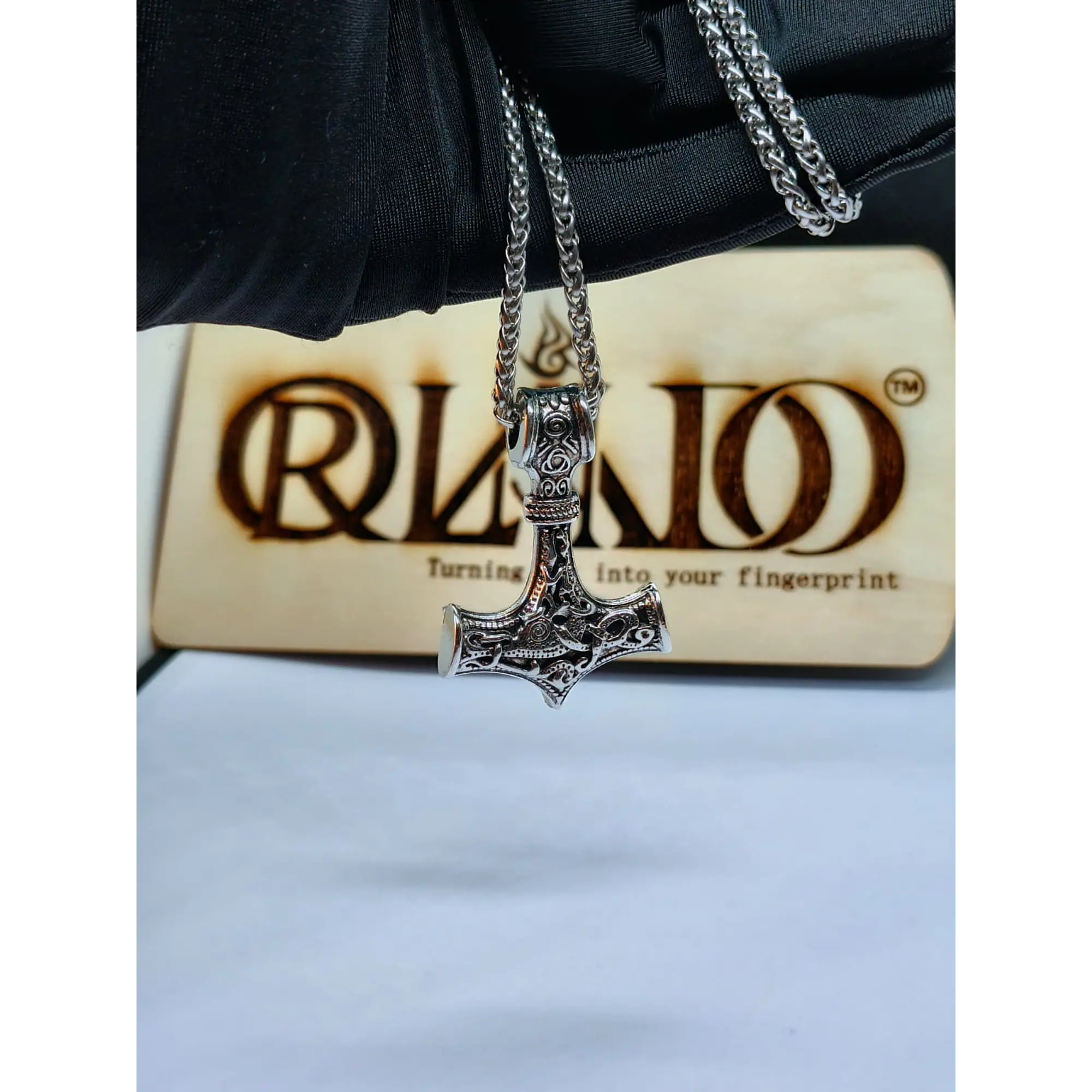 Viking chain with 316L stainless steel pendant - Model 4 1