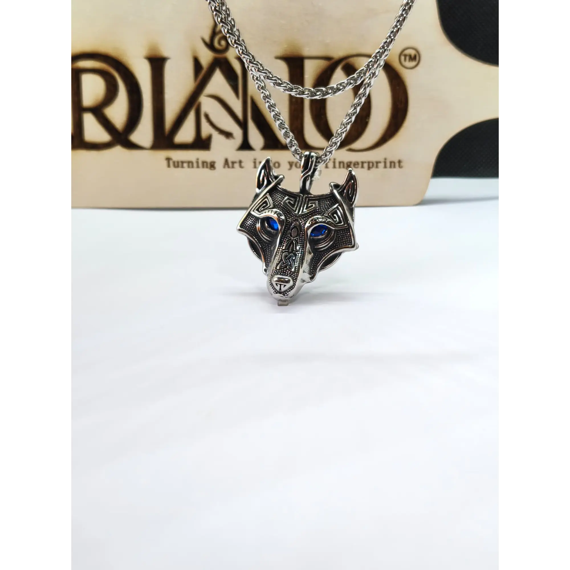 Viking Wolf chain with 316L stainless steel pendant - Model 5 1