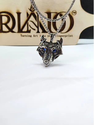 Corrente Lobo Viking com pendente em aço inoxidável 316 L - Modelo 5