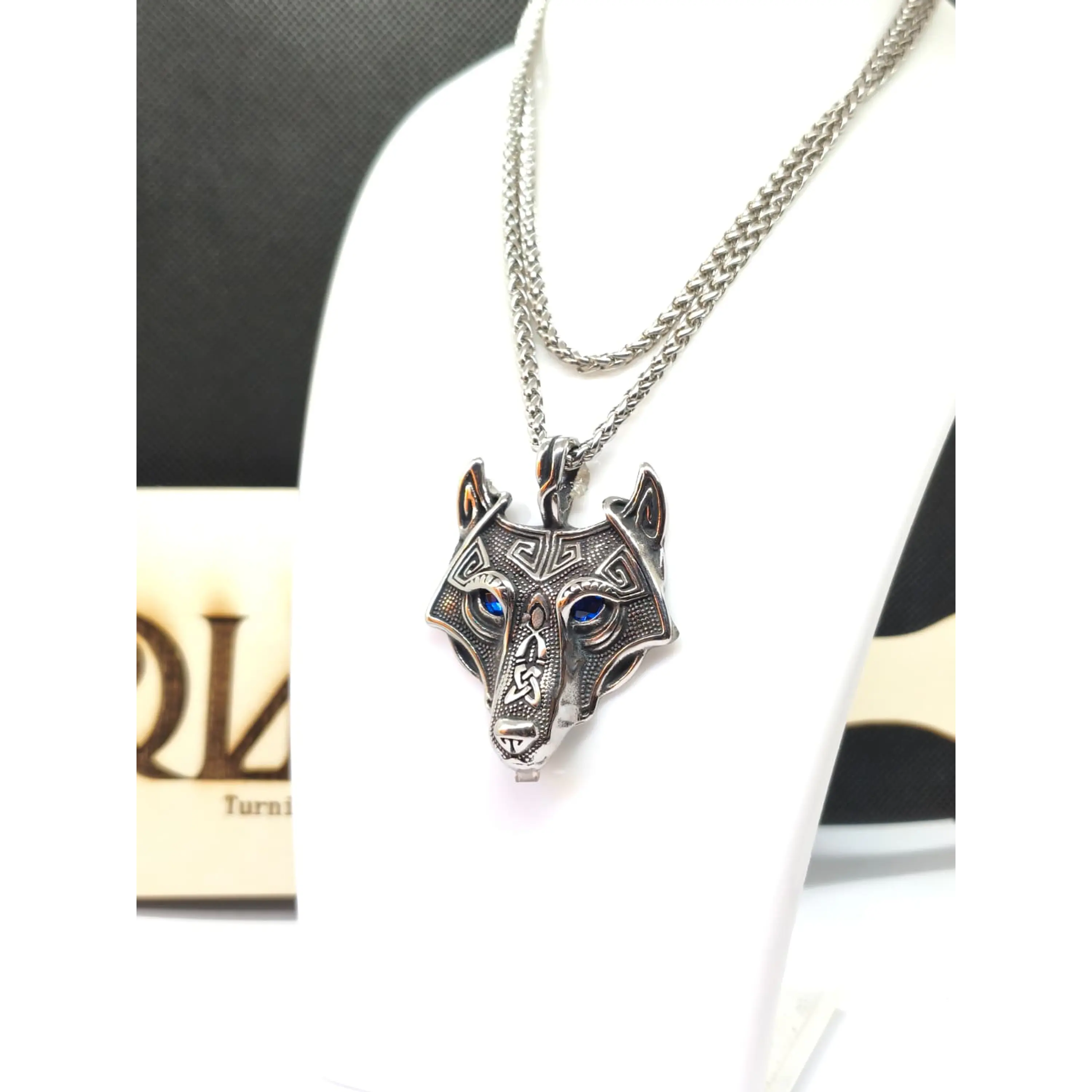 Viking Wolf chain with 316L stainless steel pendant - Model 5 3