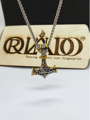Corrente Viking com pendente em aço inoxidável 316 L - Modelo 7