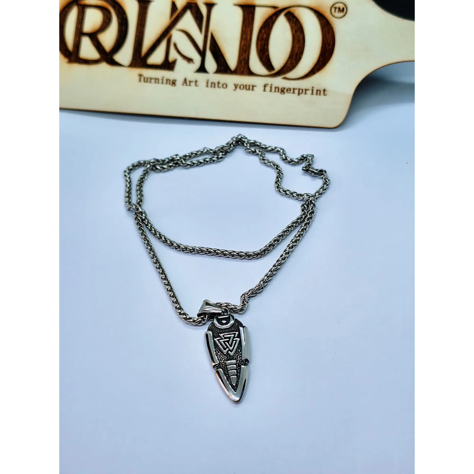 Viking chain with 316L stainless steel pendant - Model 9 4