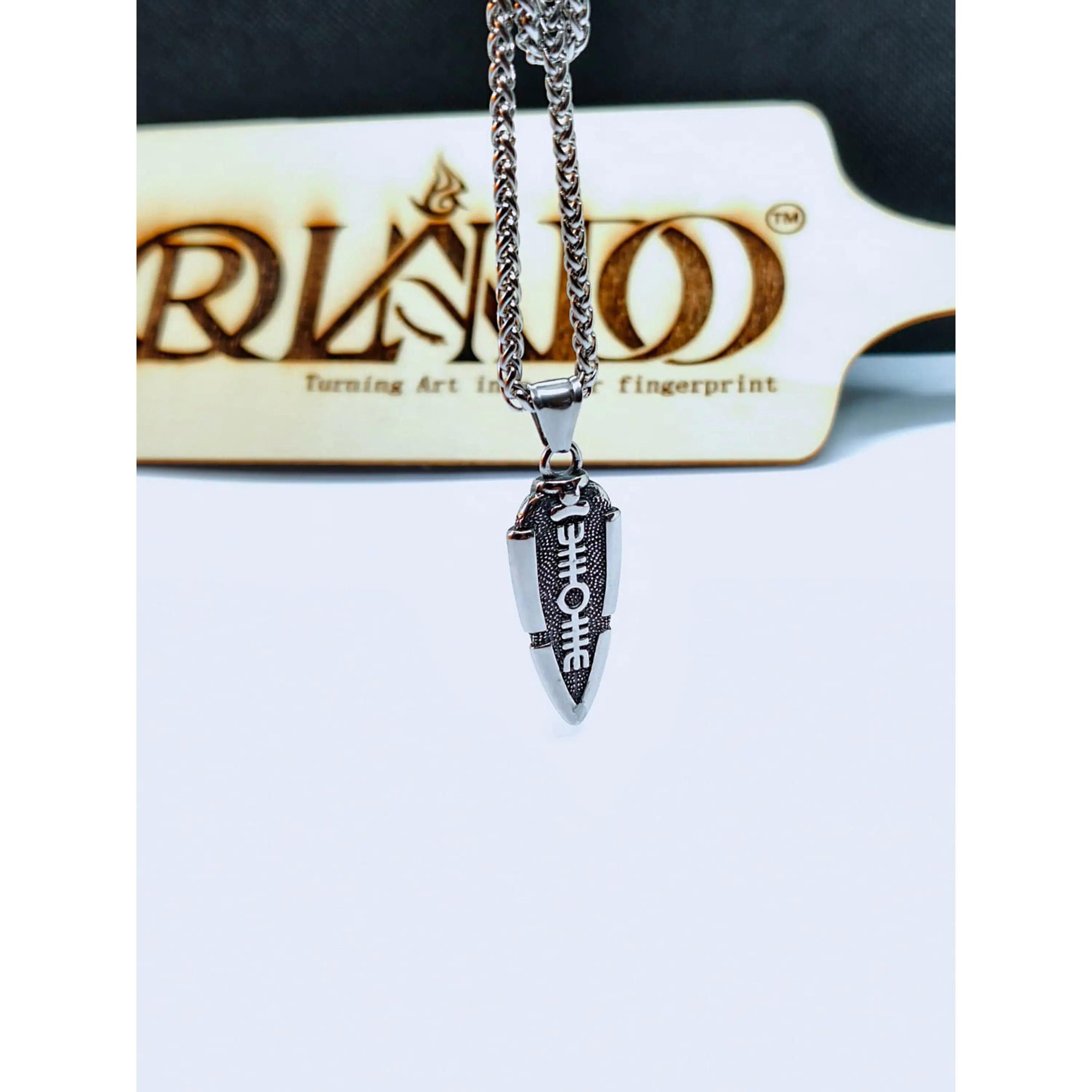 Viking chain with 316L stainless steel pendant - Model 9 1