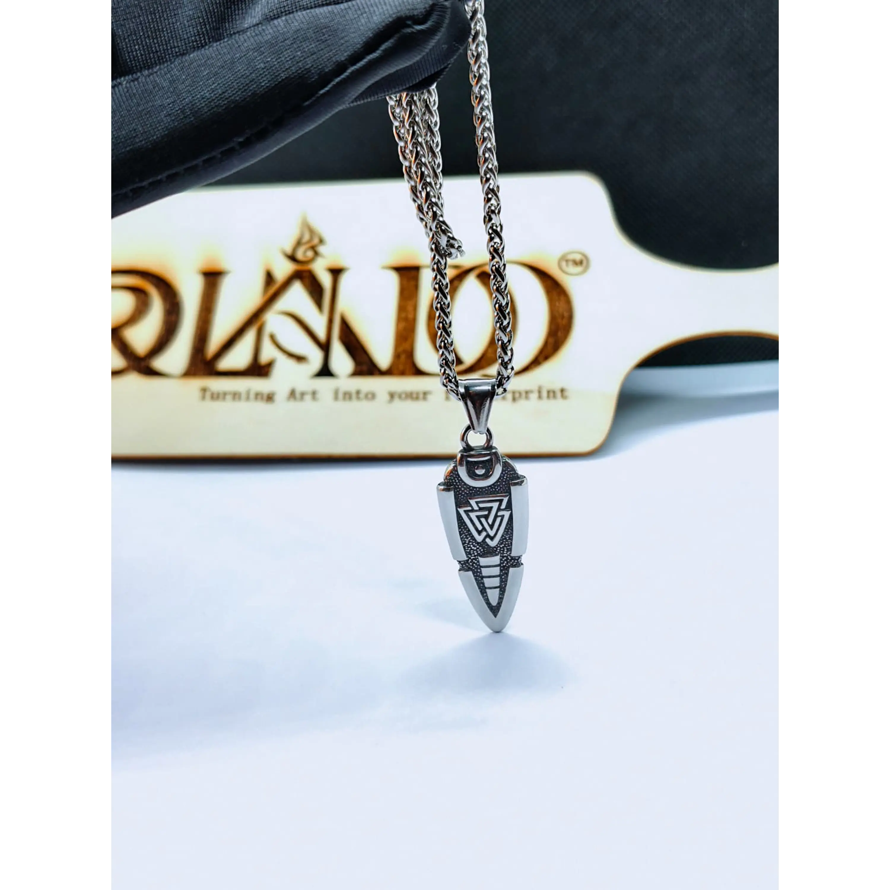 Viking chain with 316L stainless steel pendant - Model 9 6