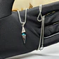 Collier avec pendentif double géométrique et cristal bleu turquoise - vignette 2