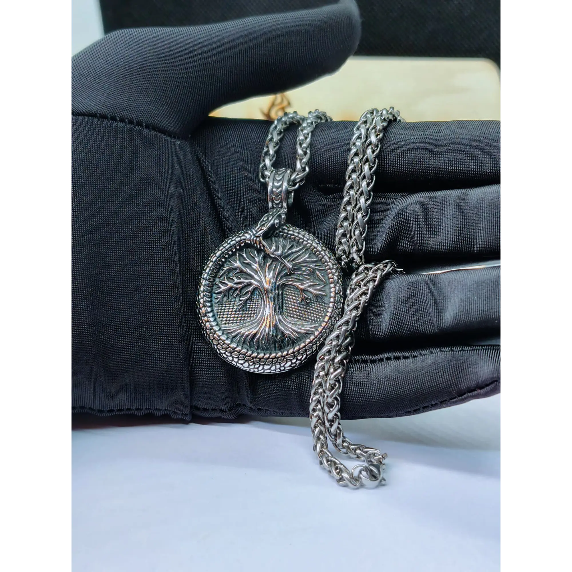 Colar Viking Masculino Pendente Sagrado Árvore da Vida e Vegvísir 7