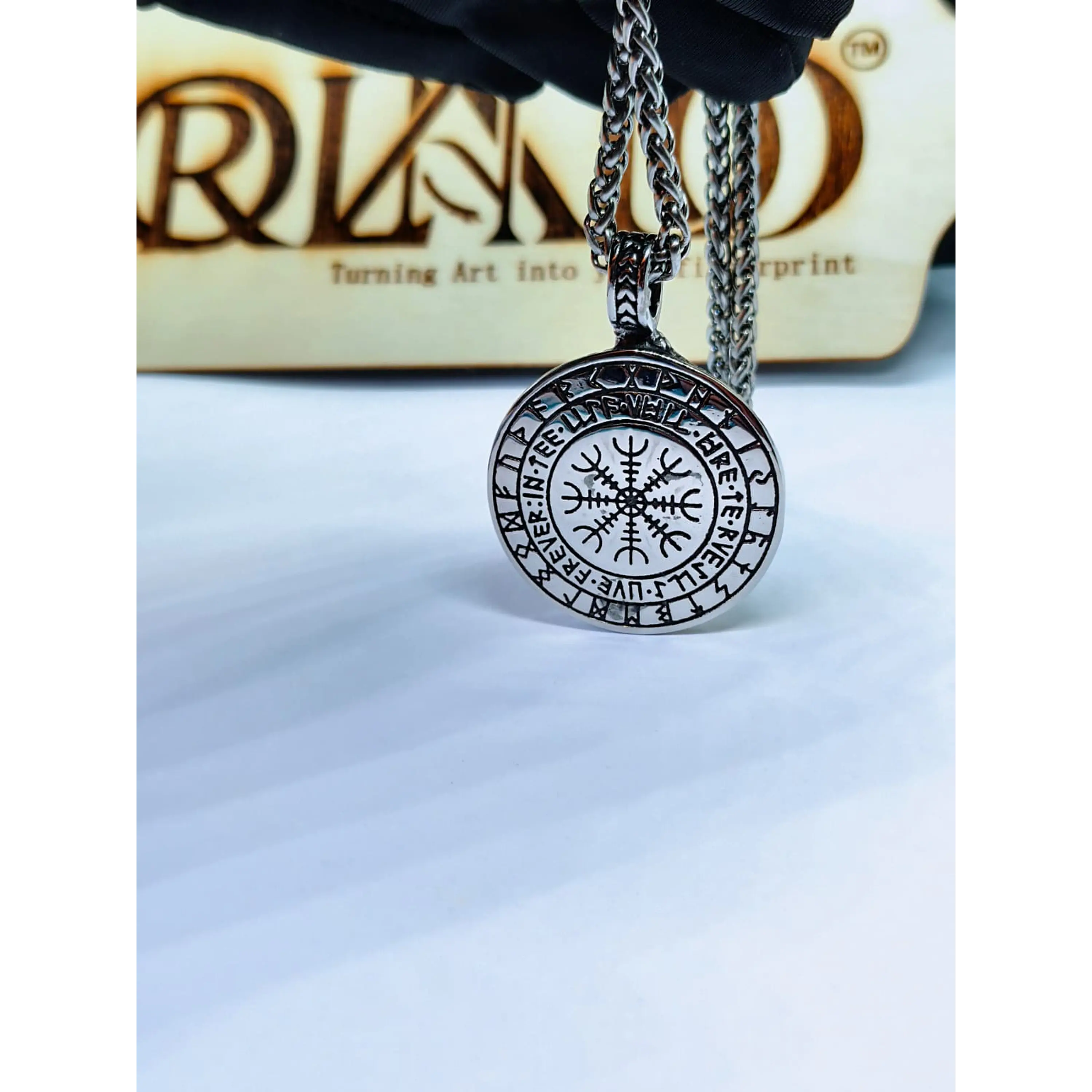 Colar Viking Masculino Pendente Sagrado Árvore da Vida e Vegvísir 8