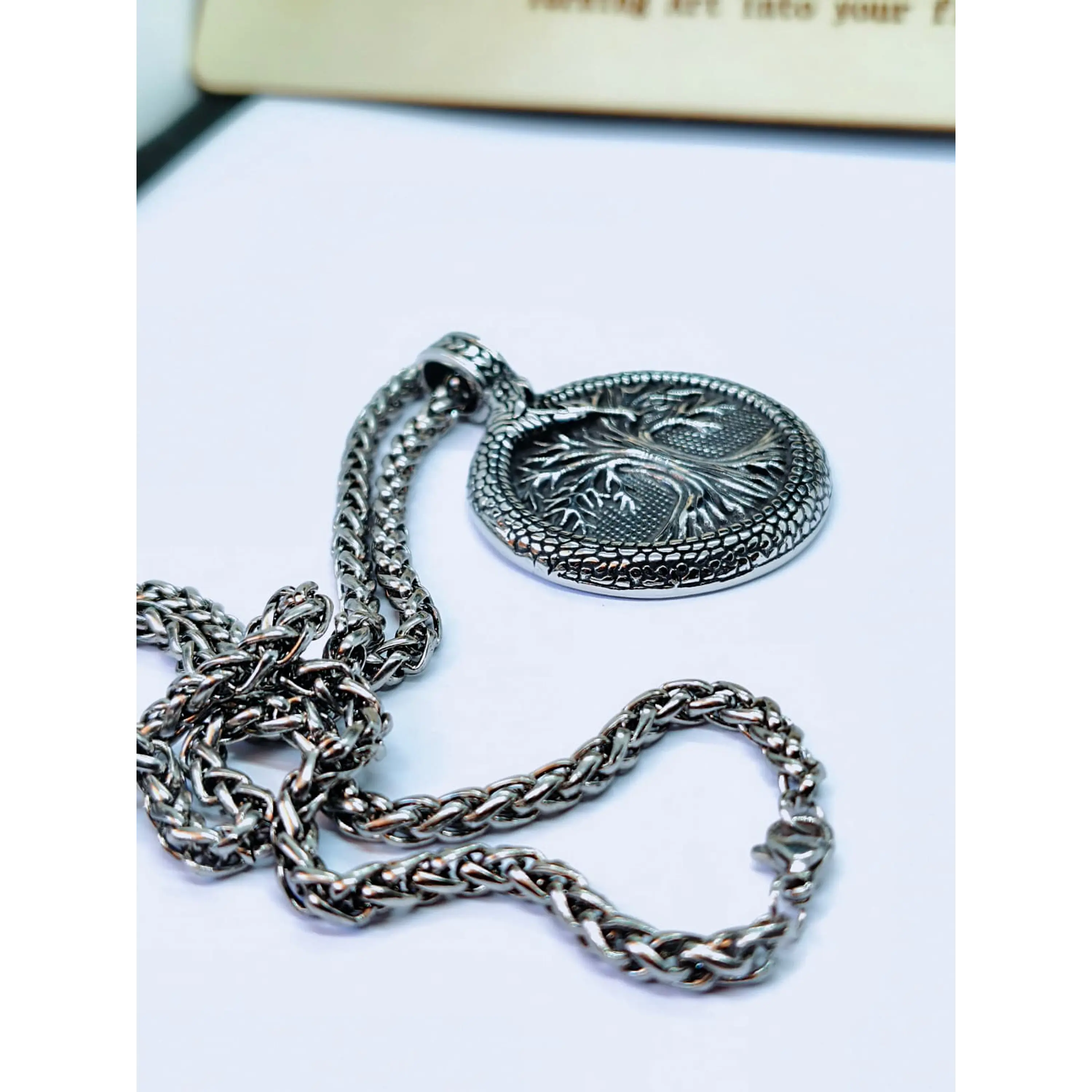 Colar Viking Masculino Pendente Sagrado Árvore da Vida e Vegvísir 2