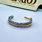 Bracelet ajustable à plumes – Design exclusif texturé bicolore - vignette 3