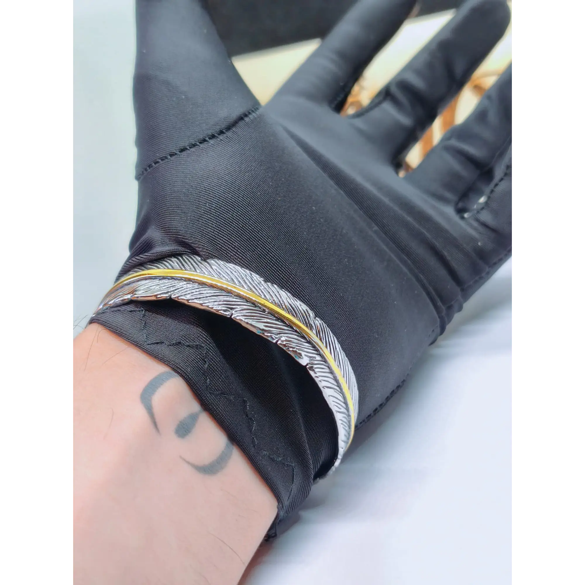 Bracelet ajustable à plumes – Design exclusif texturé bicolore 4