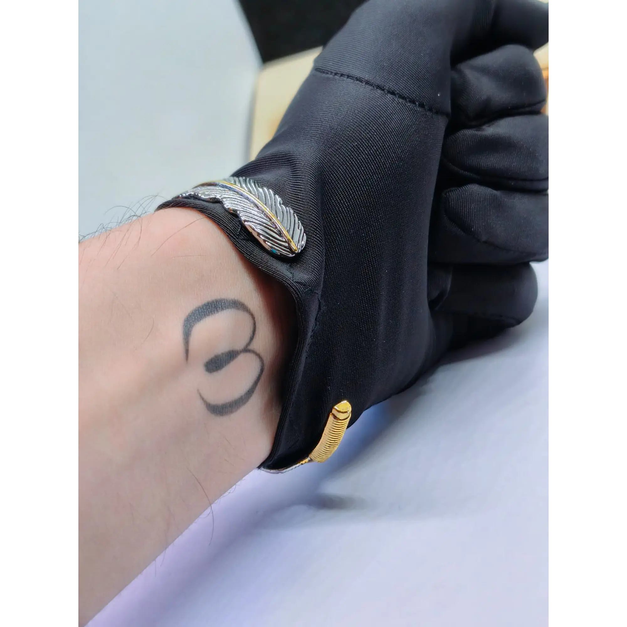Bracelet ajustable à plumes – Design exclusif texturé bicolore 7