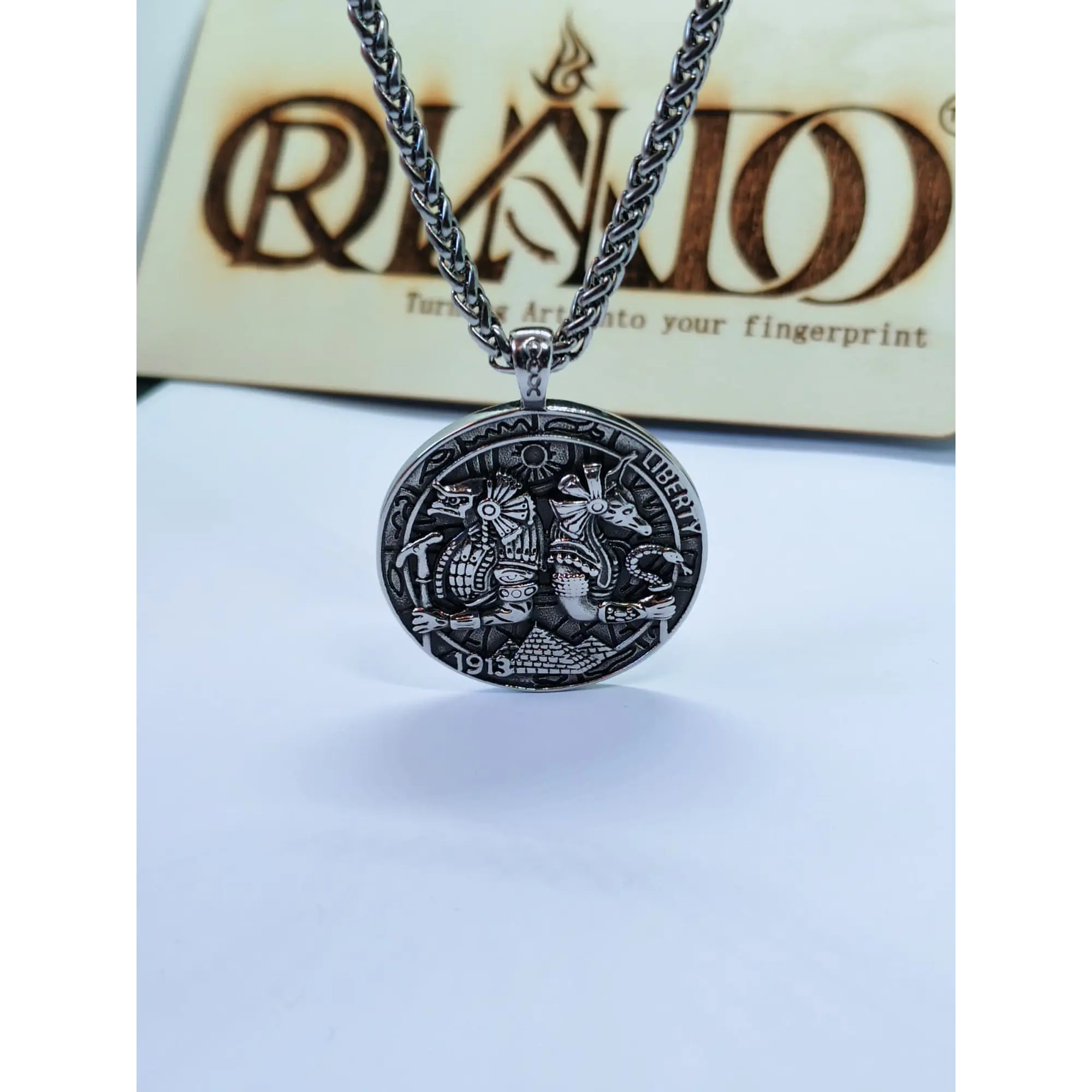 Medalha Mitologia Egípcia e Anunnaki – Prateado em Aço Inoxidável 4