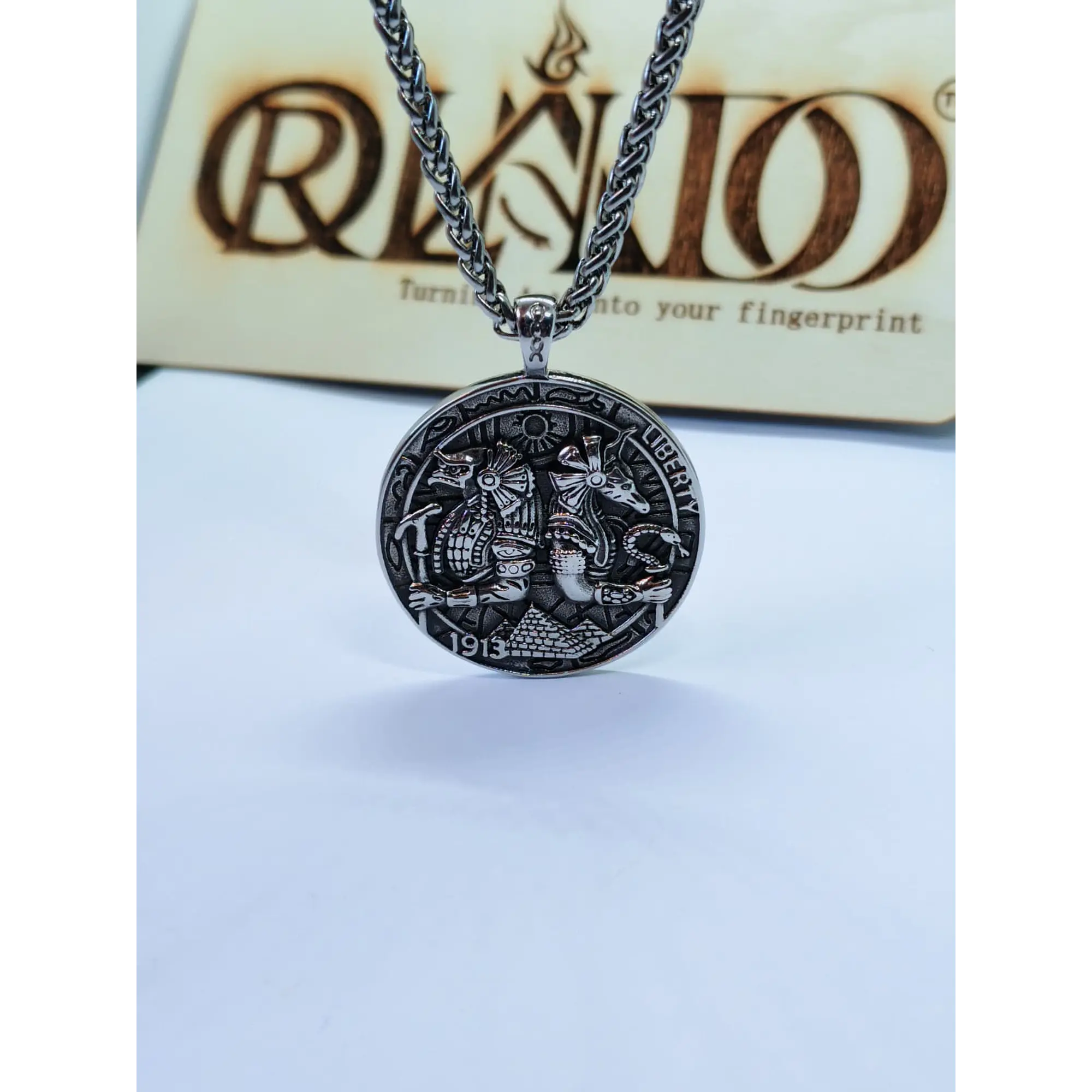 Medalha Mitologia Egípcia e Anunnaki – Prateado em Aço Inoxidável 2