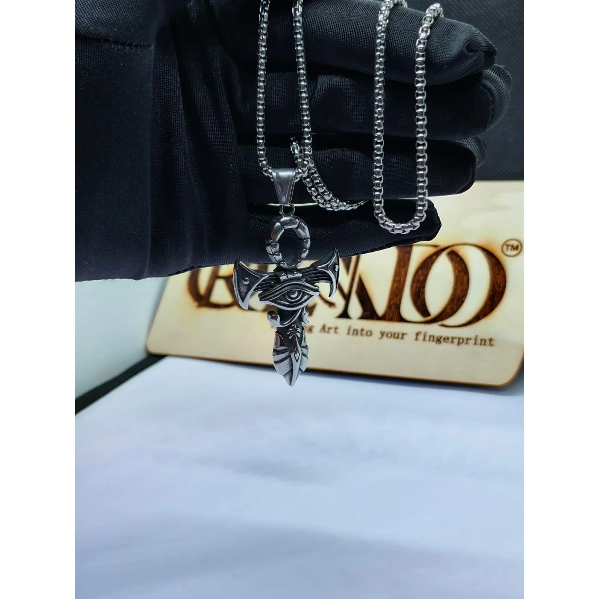 Colar Cruz Ankh com Olho de Hórus em Aço Inoxidável – Amuleto Egípcio 6