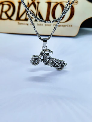 Colar Motard Harley em aço inox prateado
