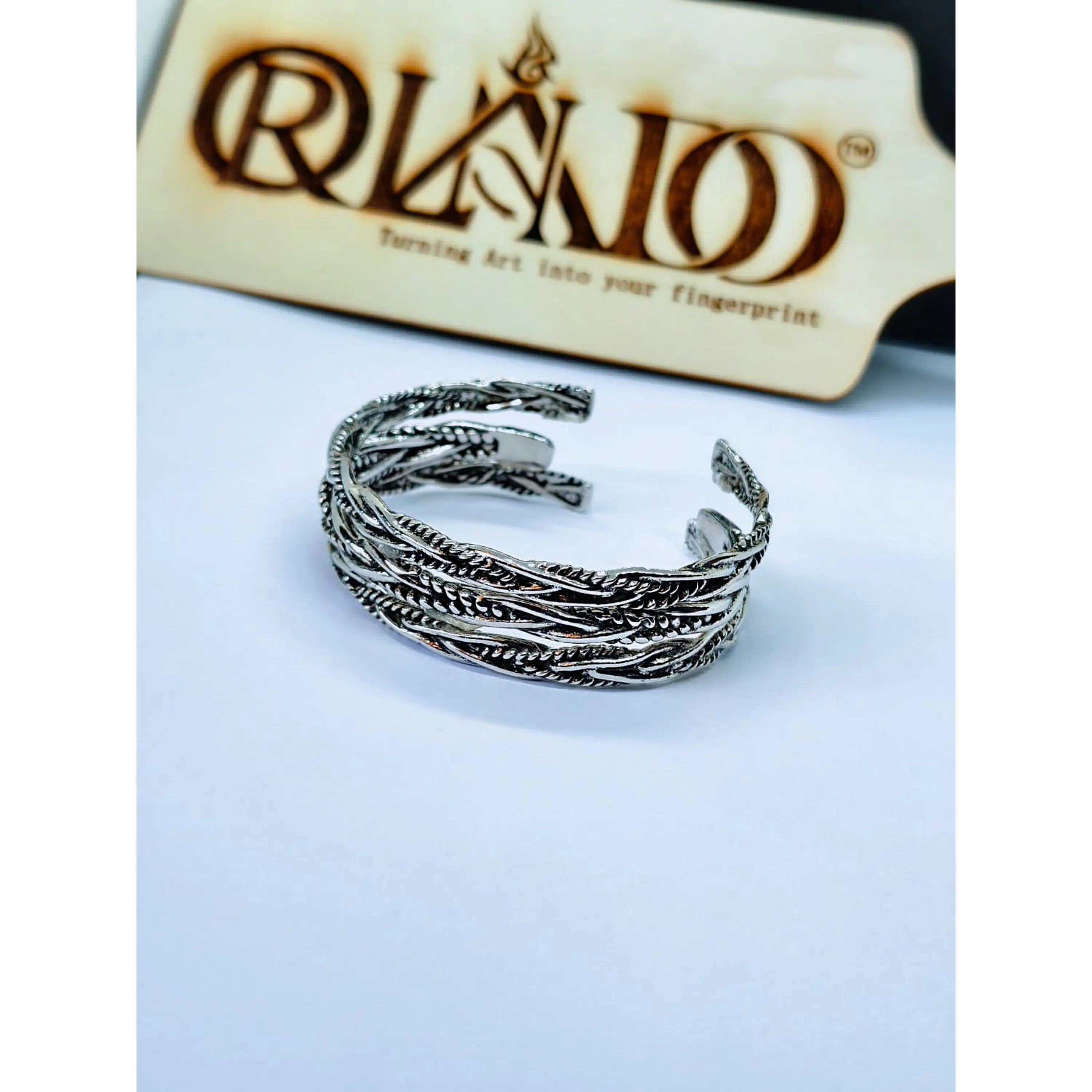 Conjunto 3 Braceletes Rústica Prateada Ajustáveis 1