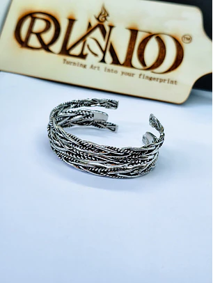 Conjunto 3 Braceletes Rústica Prateada Ajustáveis