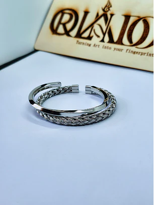 Conjunto de Braceletes Viking Prateadas em aço inoxidável