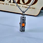 Cylindrical Urn Locket Necklace with Vintage Details and Amber Stone - thumbnail 3