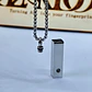 Stainless steel bar reliquary memorial necklace with crystal. - thumbnail 1
