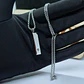 Stainless steel bar reliquary memorial necklace with crystal. - thumbnail 7