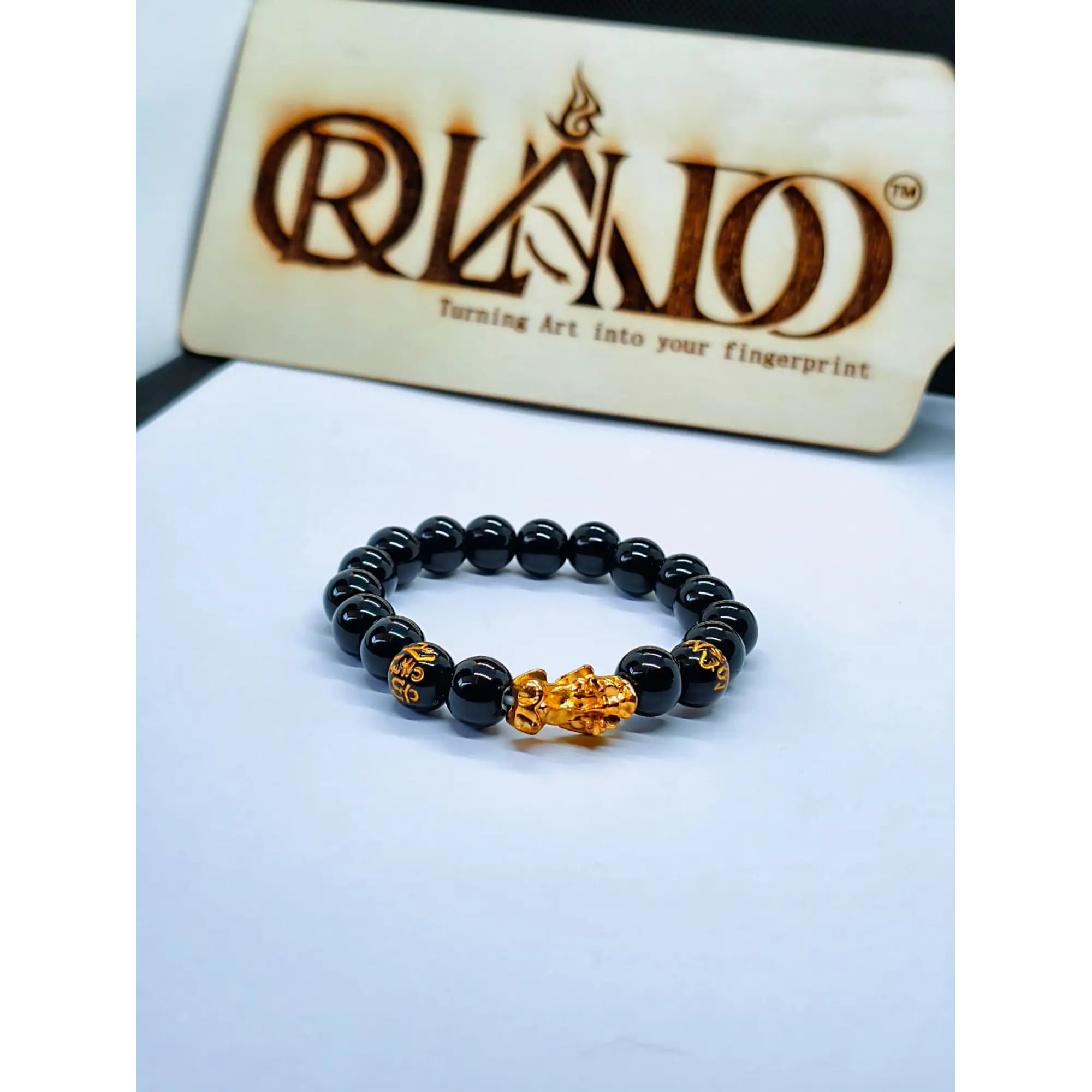 Pulseira Pixiu Feng Shui em Contas Negras 1