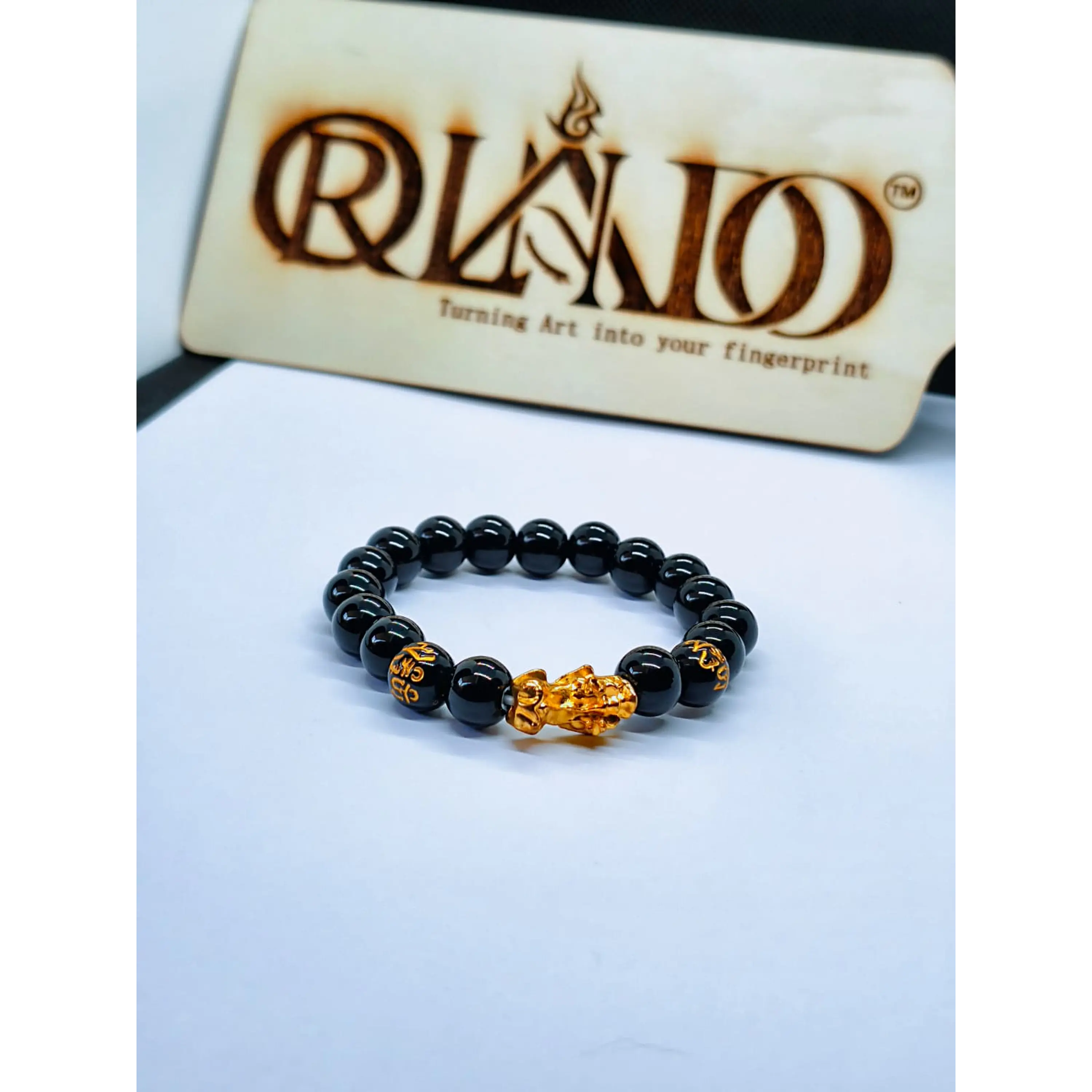 Pulseira Pixiu Feng Shui em Contas Negras 1