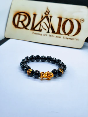 Pulseira Pixiu Feng Shui em Contas Negras