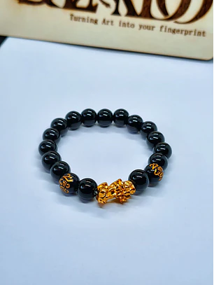 Pulseira Pixiu Feng Shui em Contas Negras