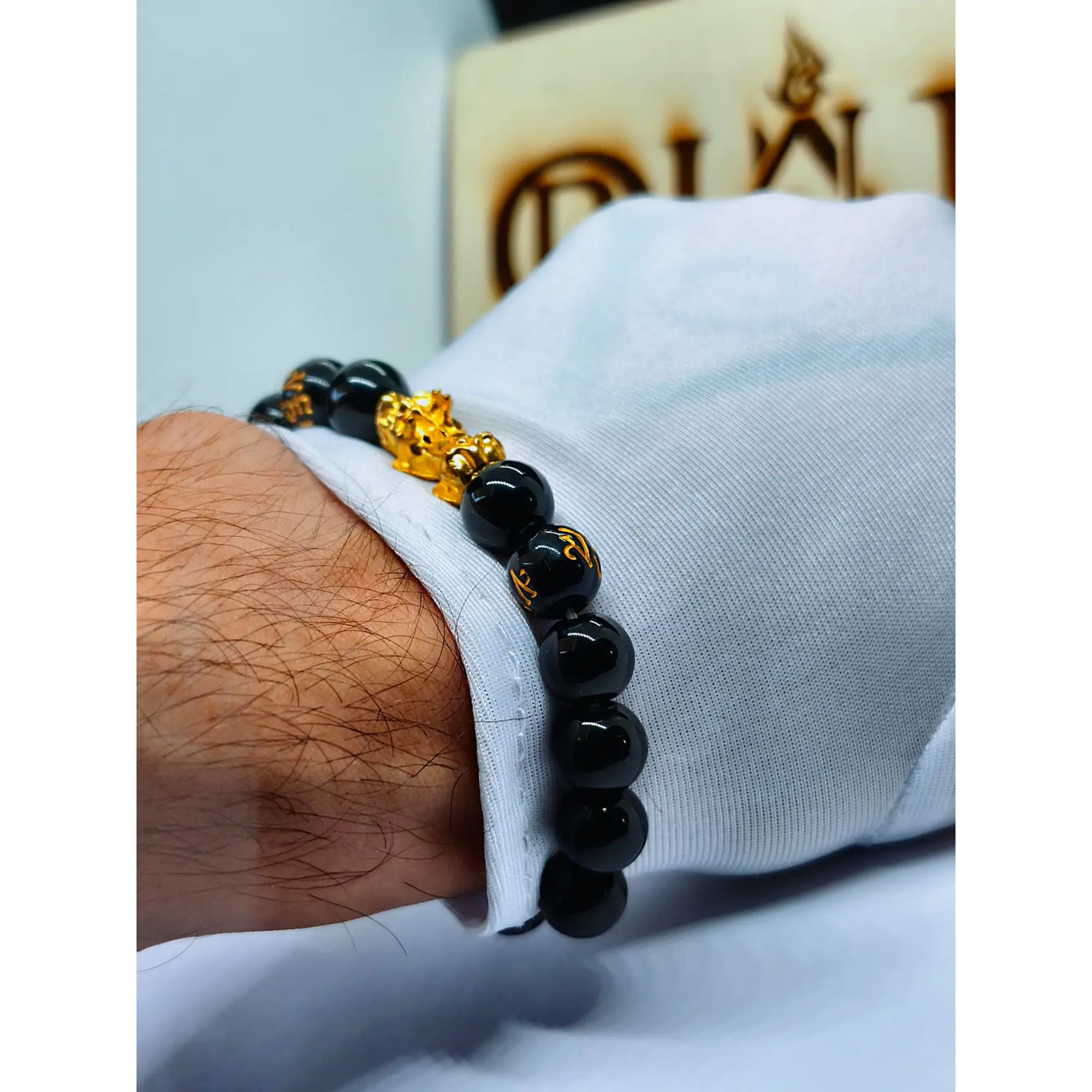 Pulseira Pixiu Feng Shui em Contas Negras 4