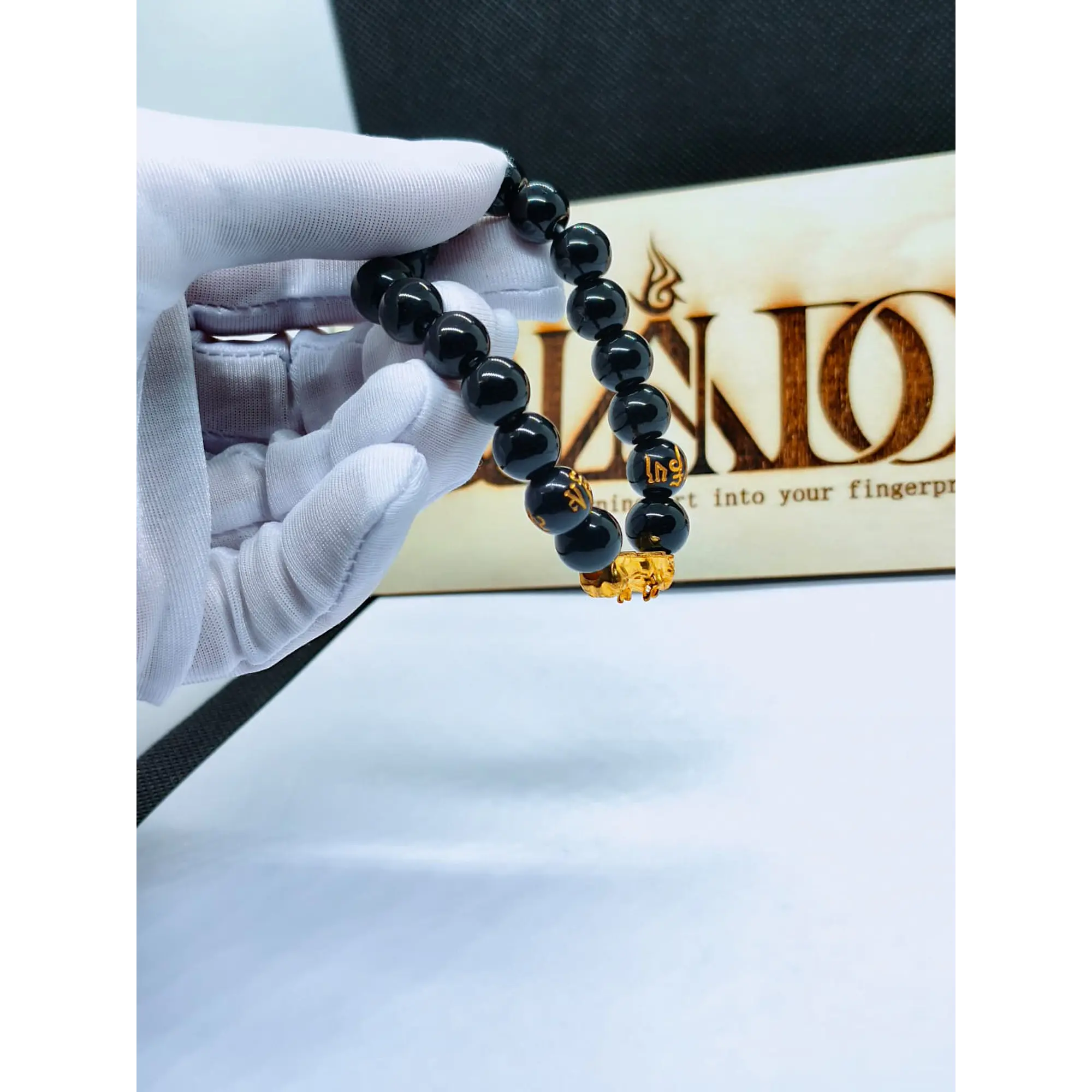 Pulseira Pixiu Feng Shui em Contas Negras 6