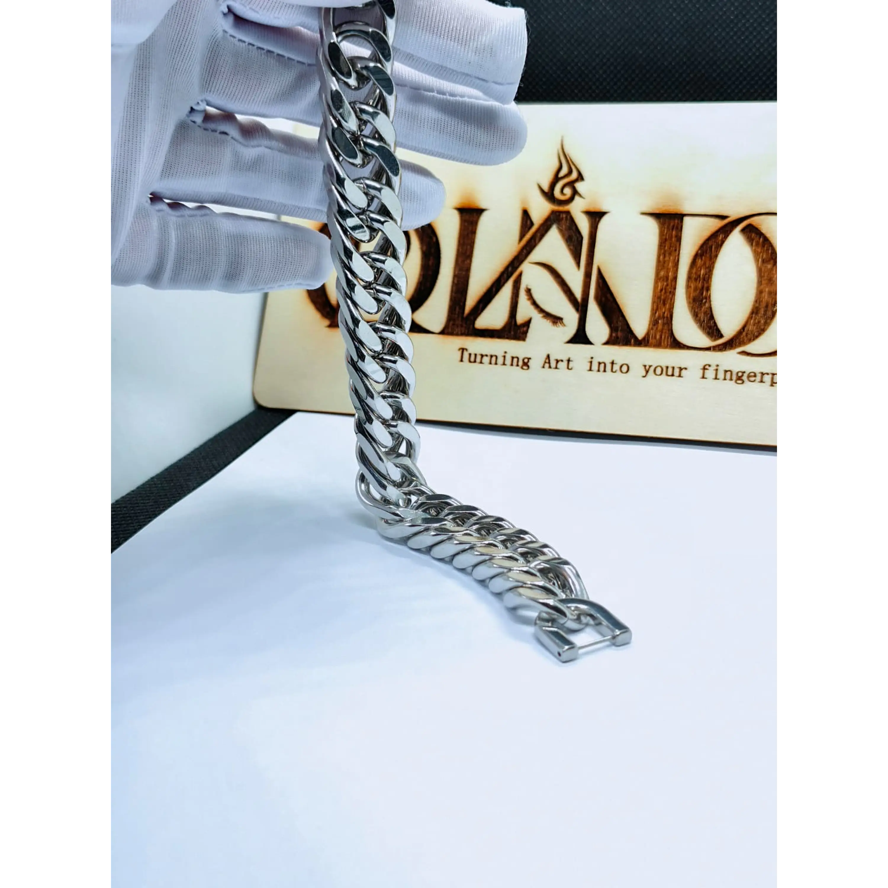 Pulseira Chunky com Fecho de Segurança em aço inoxidável. 6