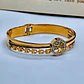 Pulseira Bracelete Árvore da Vida Dourada com Strass e Cristais Verdes - Thumbnail 1