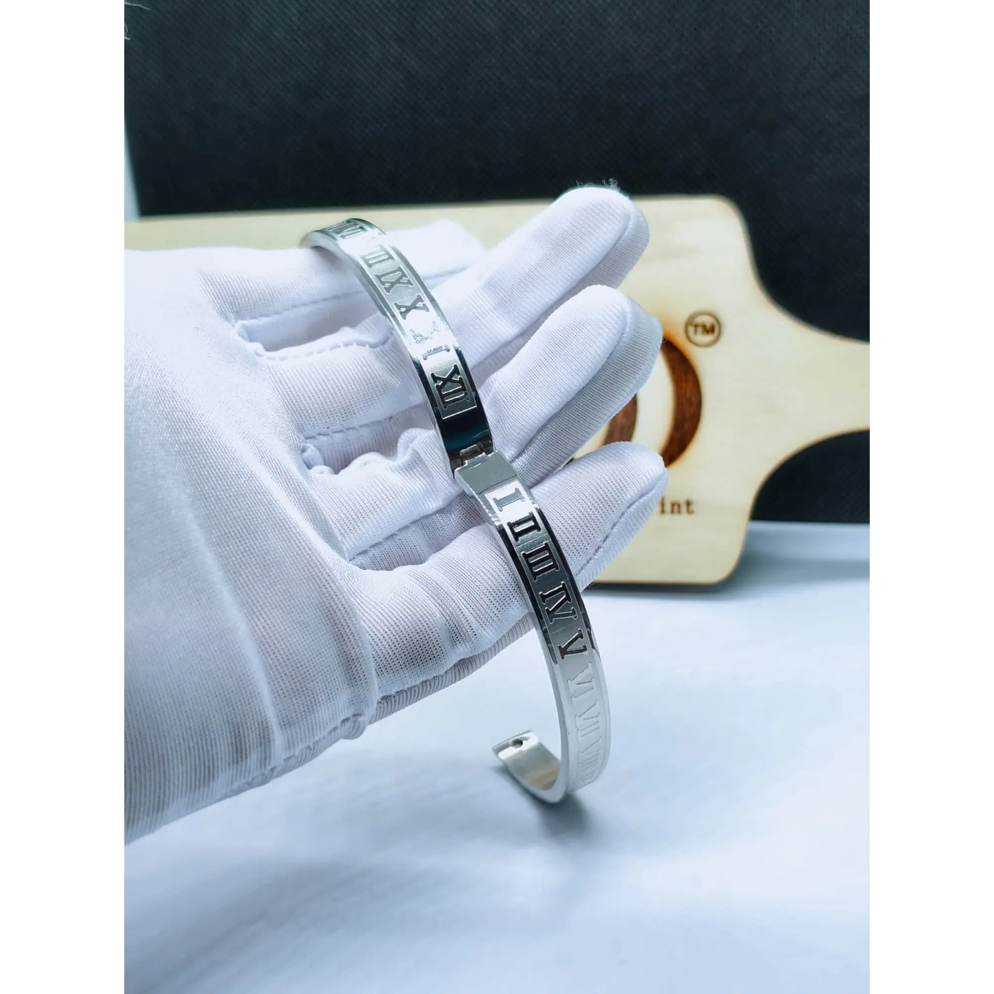Bracelete em Aço Numeração Romana - aço INOX 6