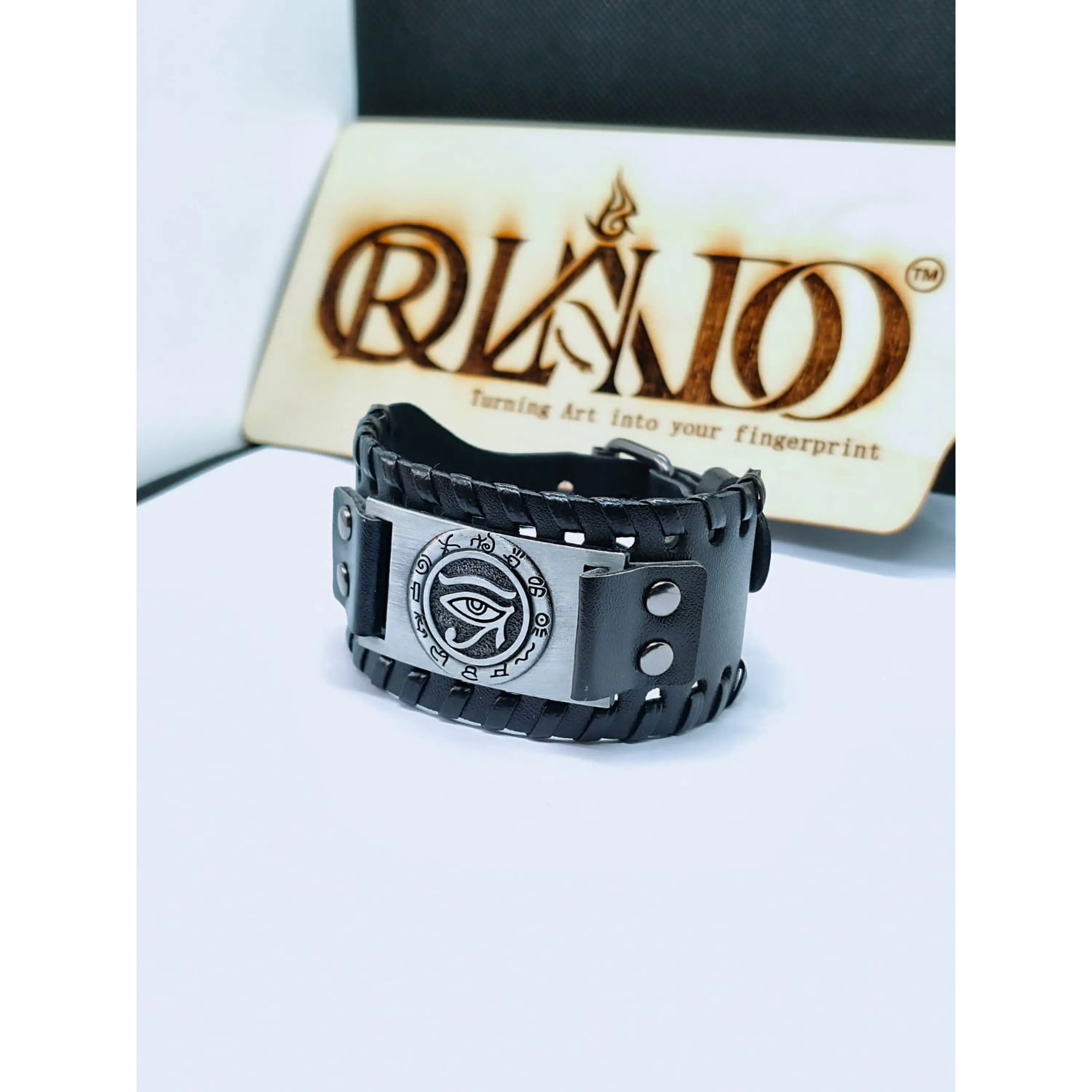 Pulseira em Couro Ajustável – Olho de Hórus 3