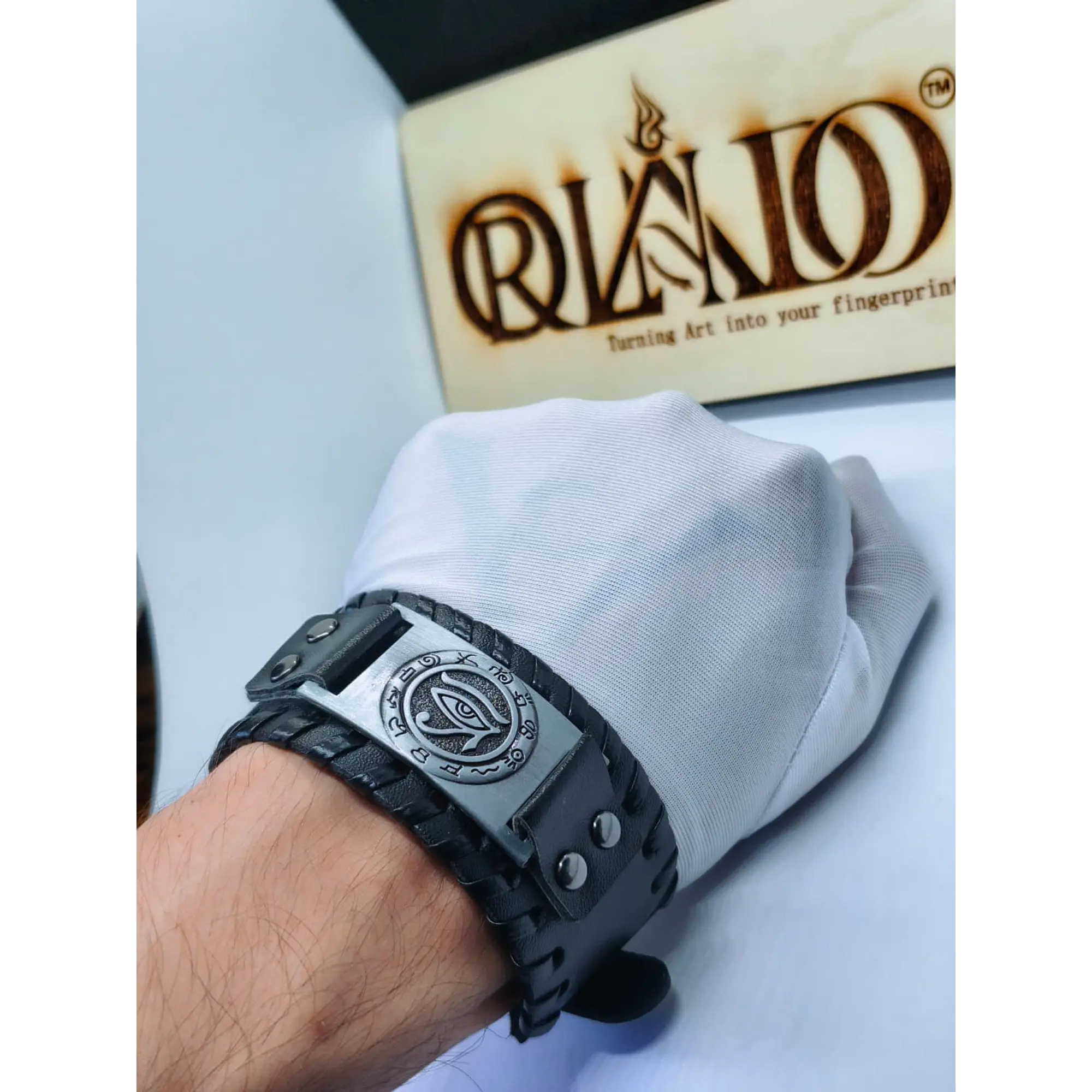 Pulseira em Couro Ajustável – Olho de Hórus 6