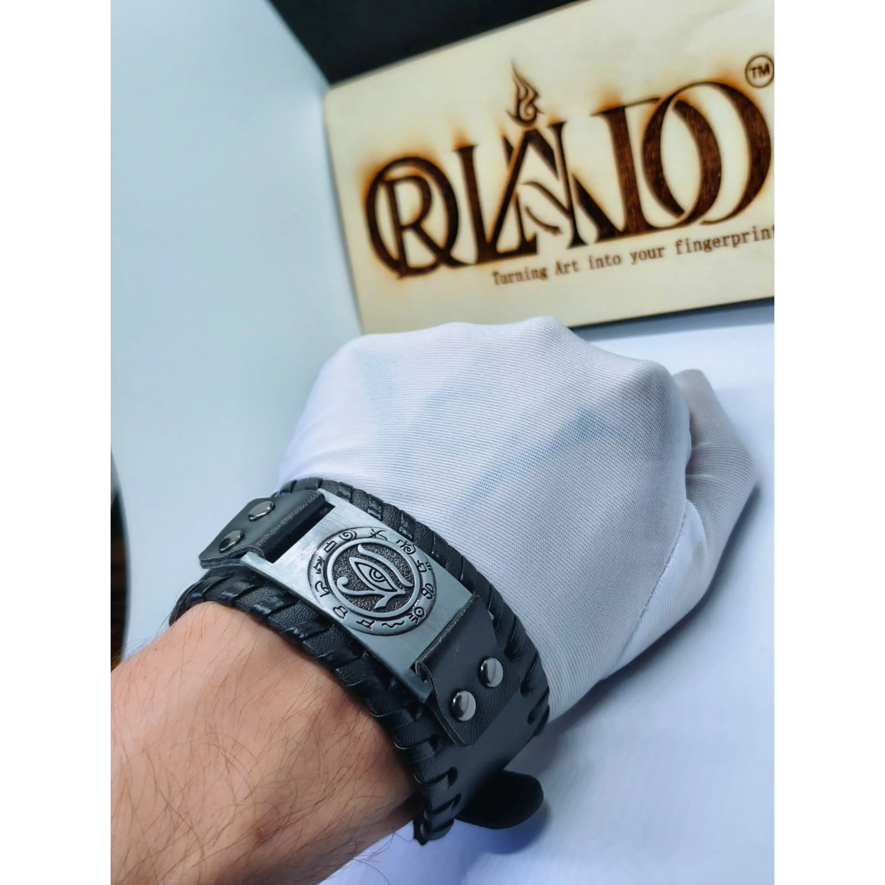 Pulseira em Couro Ajustável – Olho de Hórus 6