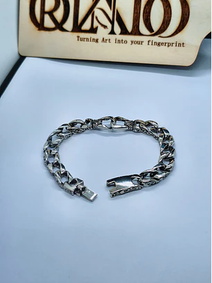Pulseira de Elos Vintage Prateada