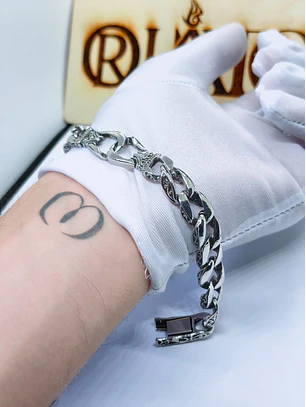 Pulseira de Elos Vintage Prateada