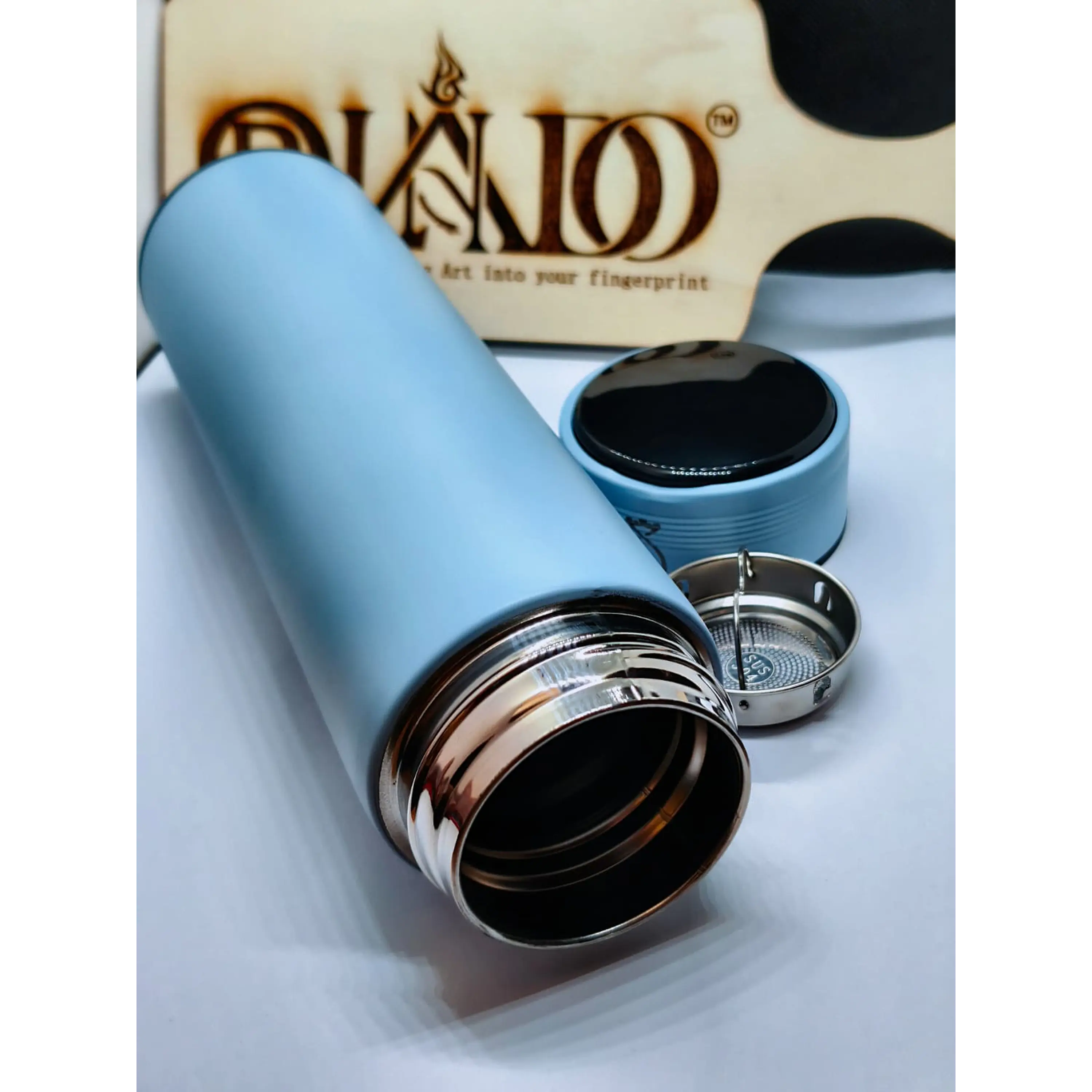 Garrafa Térmica Inteligente Royaliquid com Display LED - Azul Claro 2