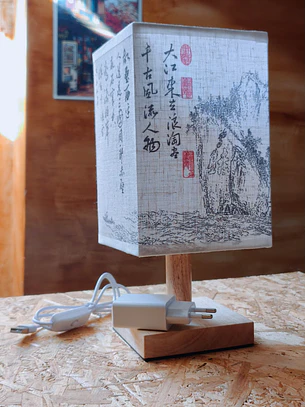 Candeeiro de Mesa Zen em Madeira – Arte Oriental