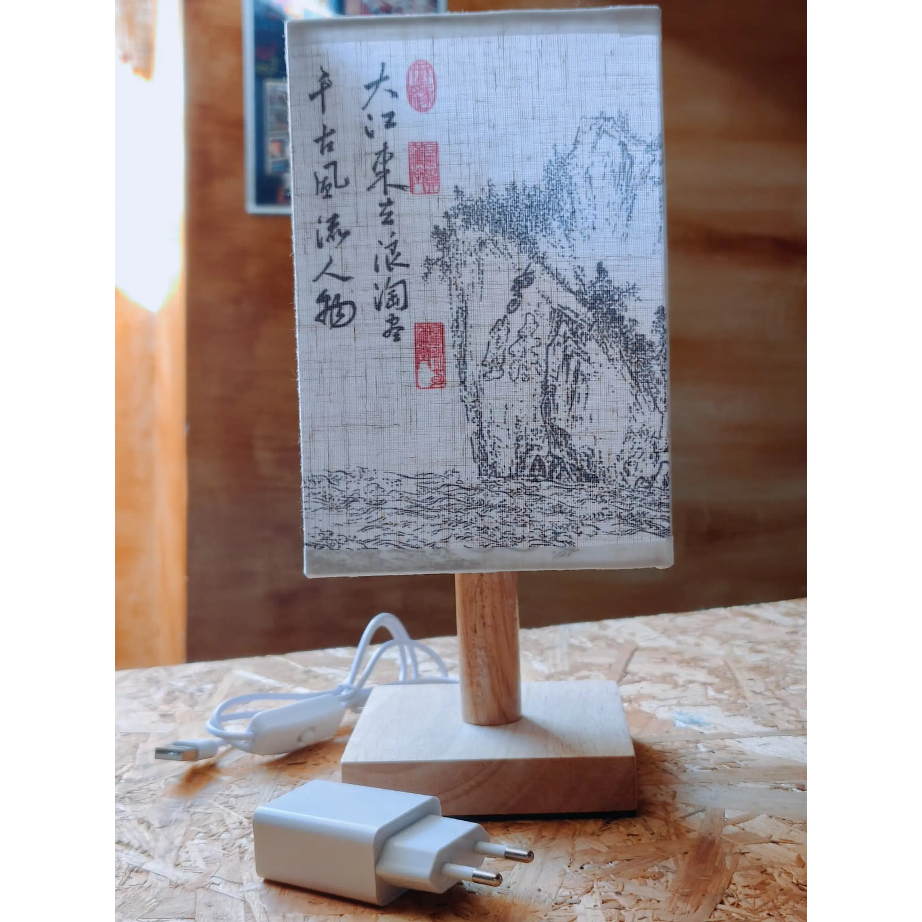 Candeeiro de Mesa Zen em Madeira – Arte Oriental 6