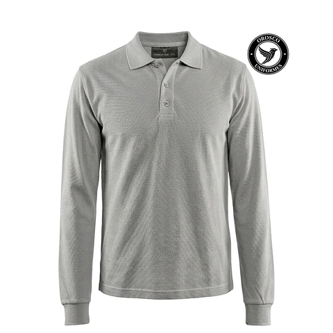 POLO PIQUE ALGODON GRIS LARGA