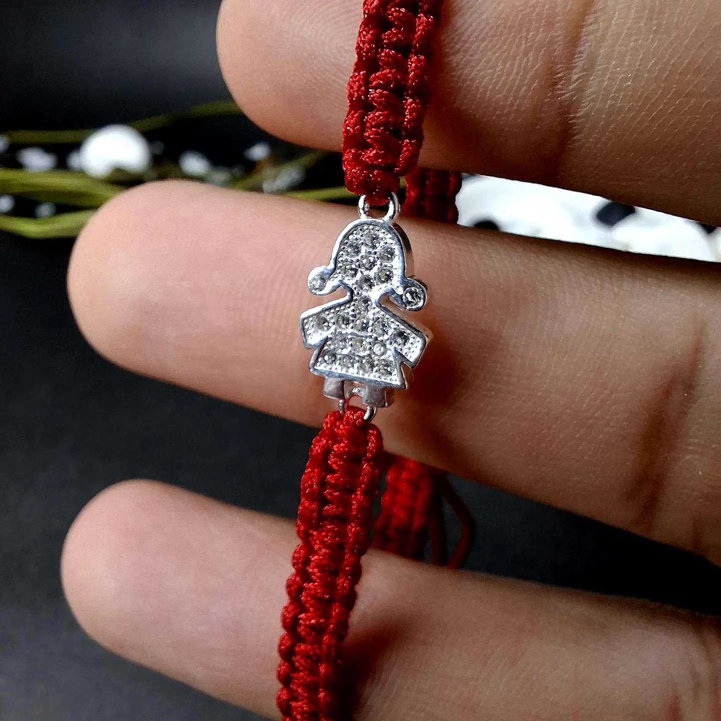 Pulsera Roja de Niña con Circones de Plata 925 - Adaptable 2