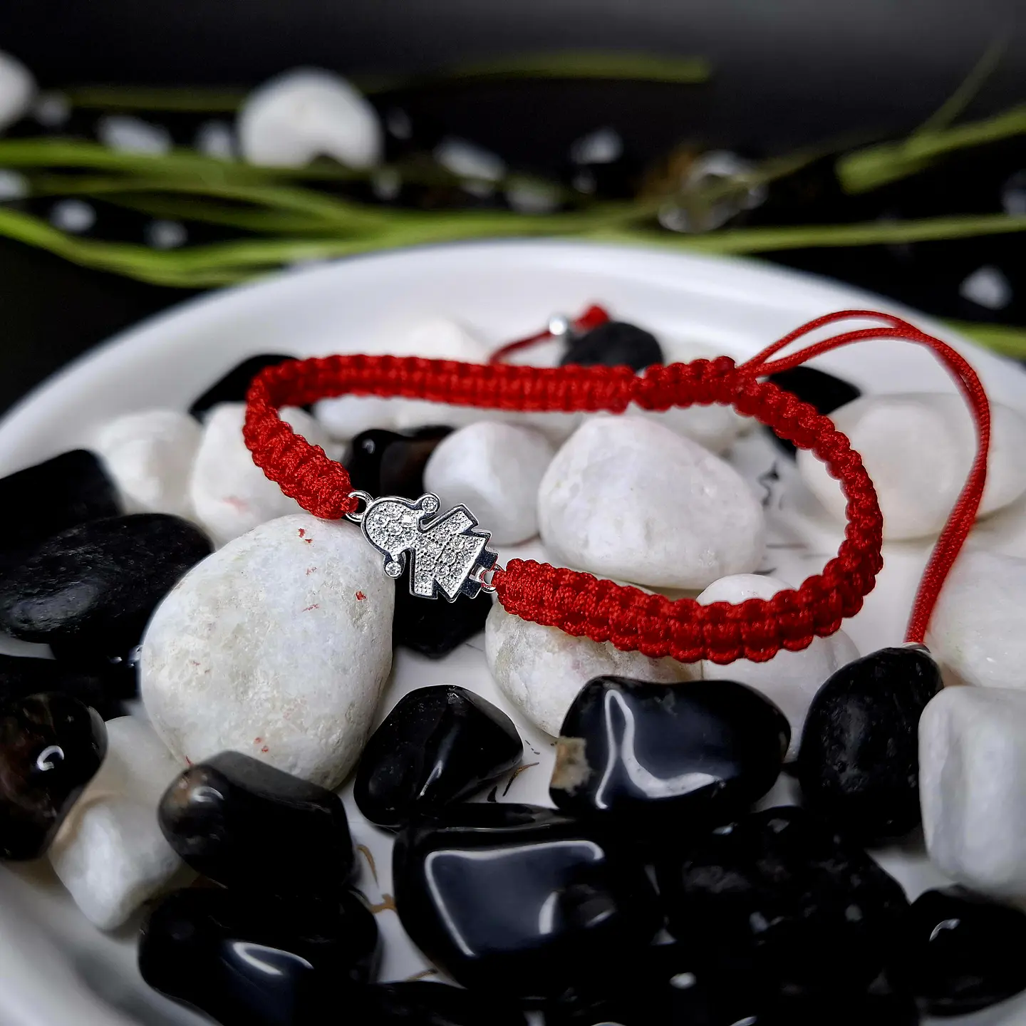Pulsera Roja de Niña con Circones de Plata 925 - Adaptable 3