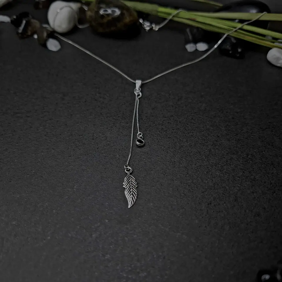 Collar con Dije de Ala y Circon 40 cm x 1 mm de Plata 925 1